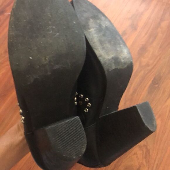 Steve Madden Leather studded low cowboy boots black size 8 - Picture 4 of 11